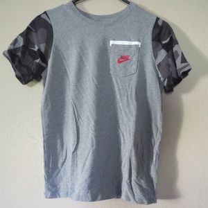 Grey camo sleeve Nike shirt